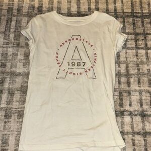 Aeropostale White Graphic Tee